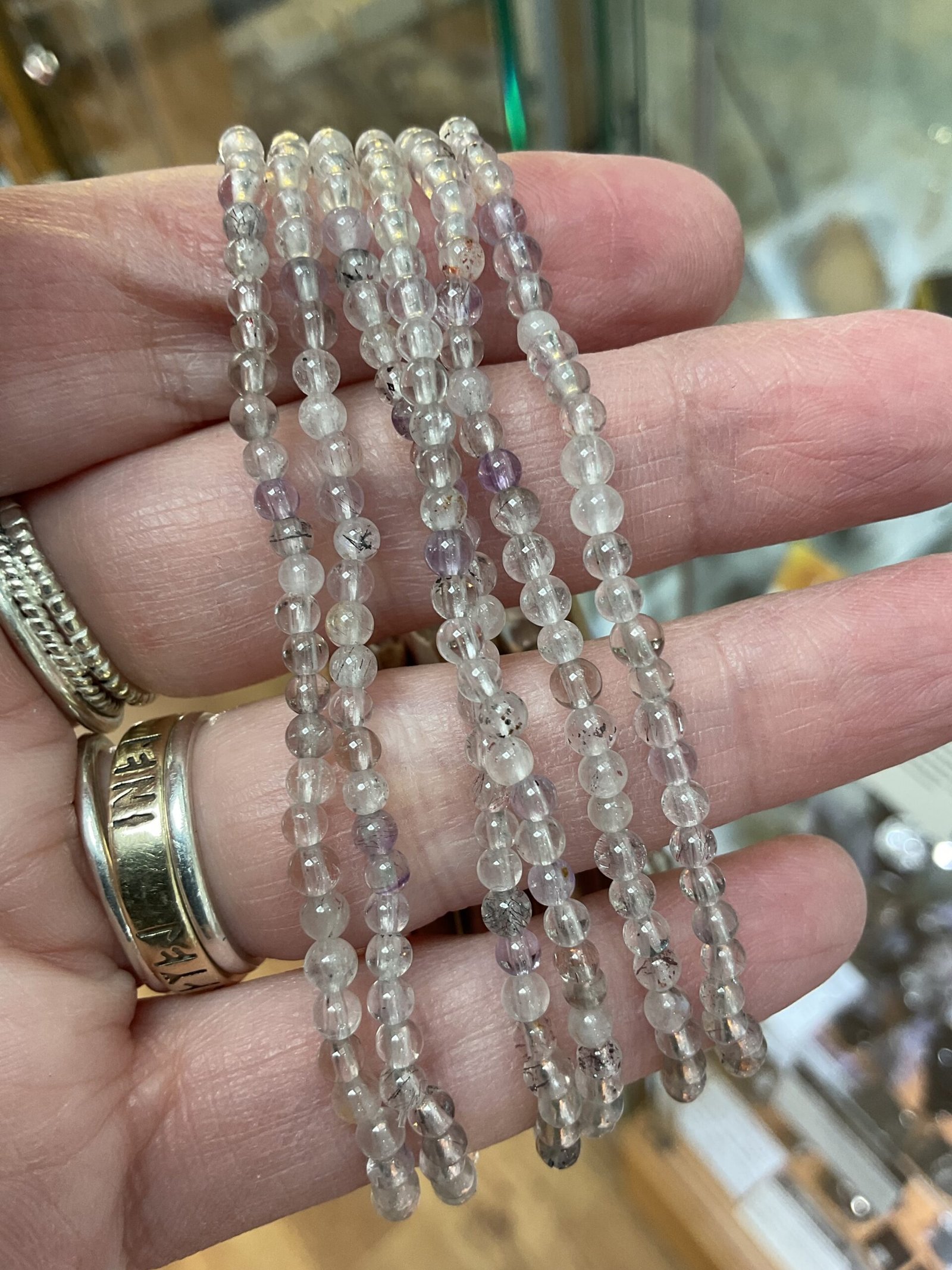 Super Seven (Cacoxenite) Bead Bracelet 3.5mm - Image 2