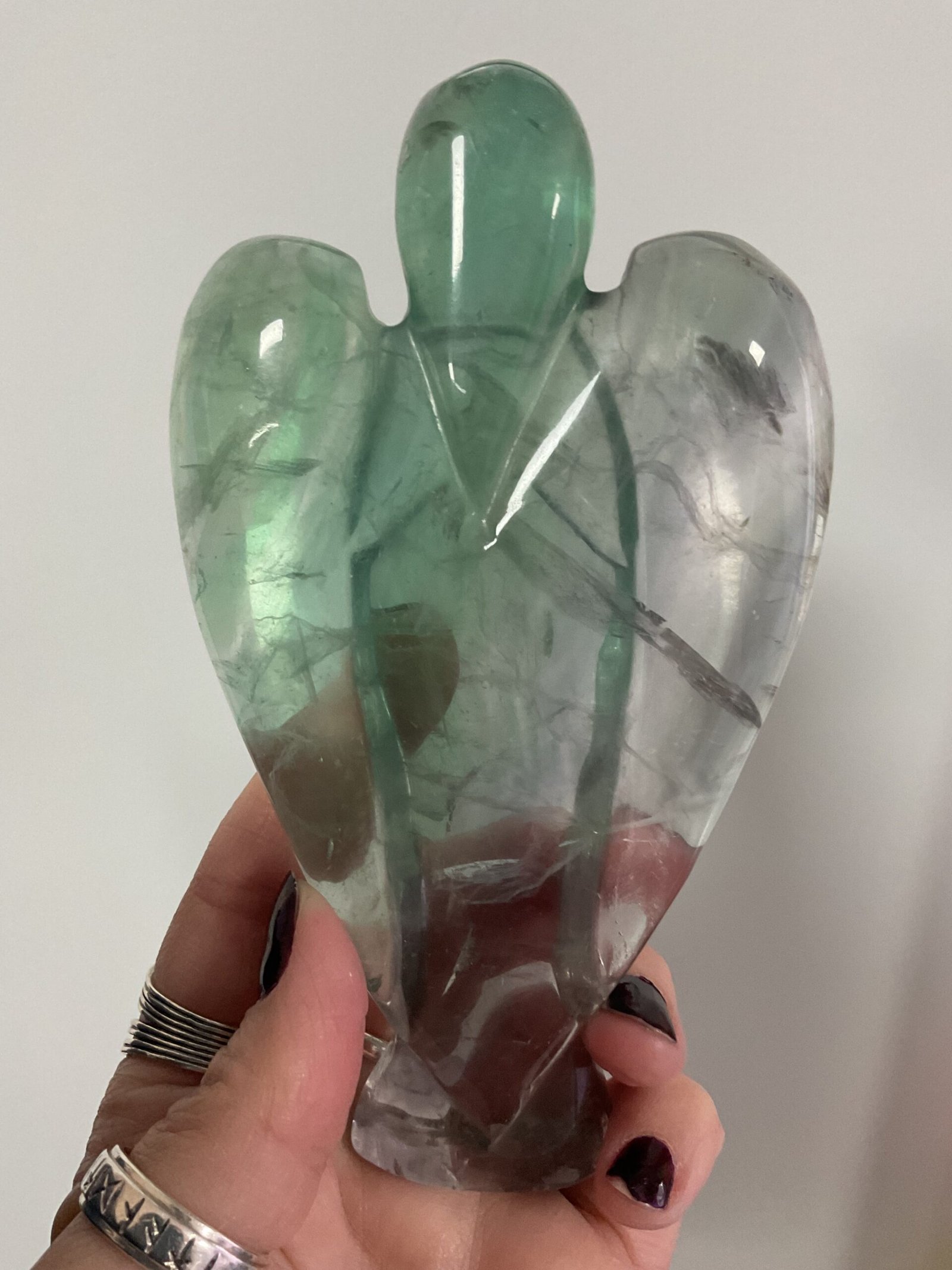 Fluorite Angel Carving