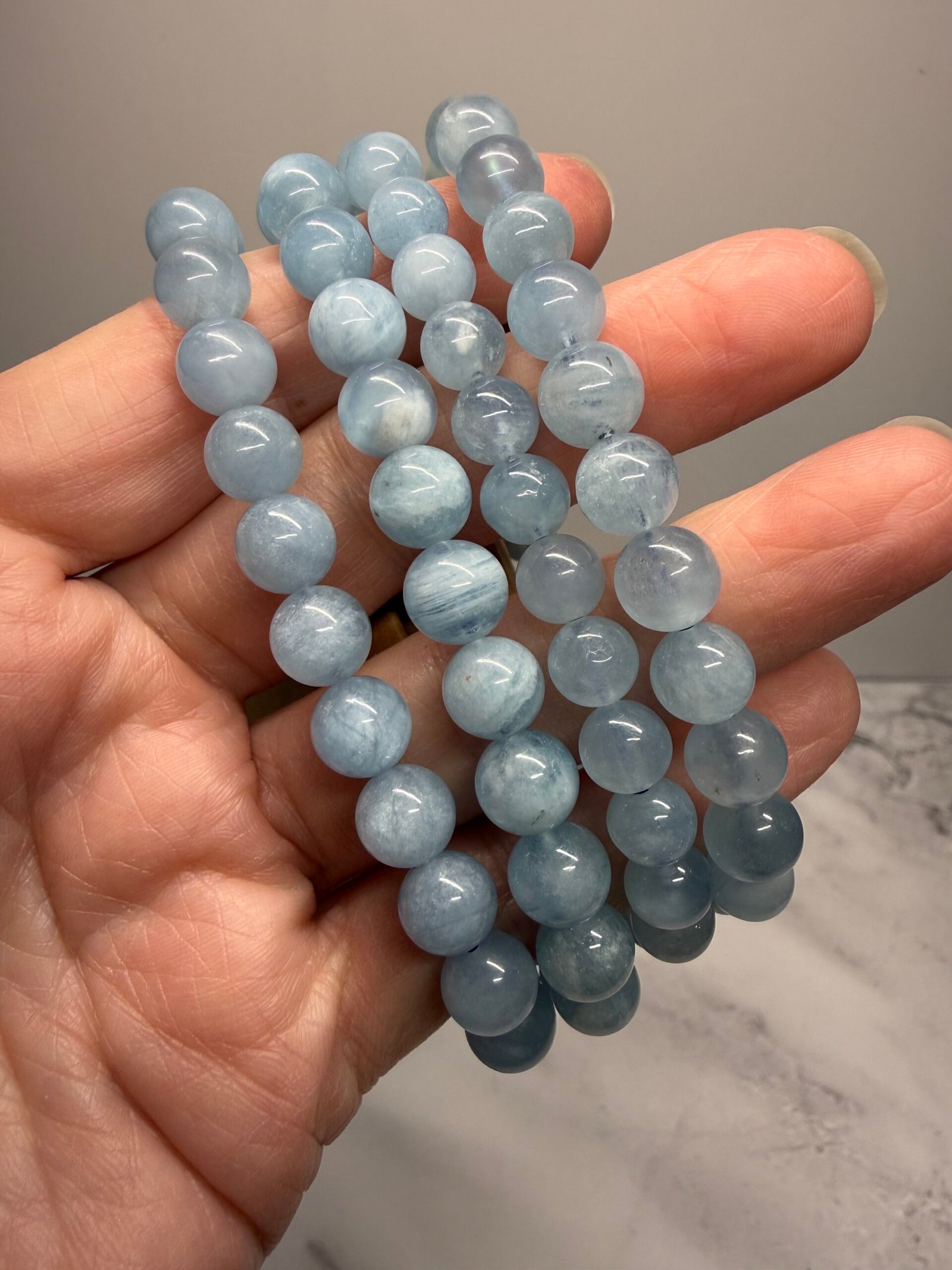 Aquamarine Bead Bracelet - Image 5
