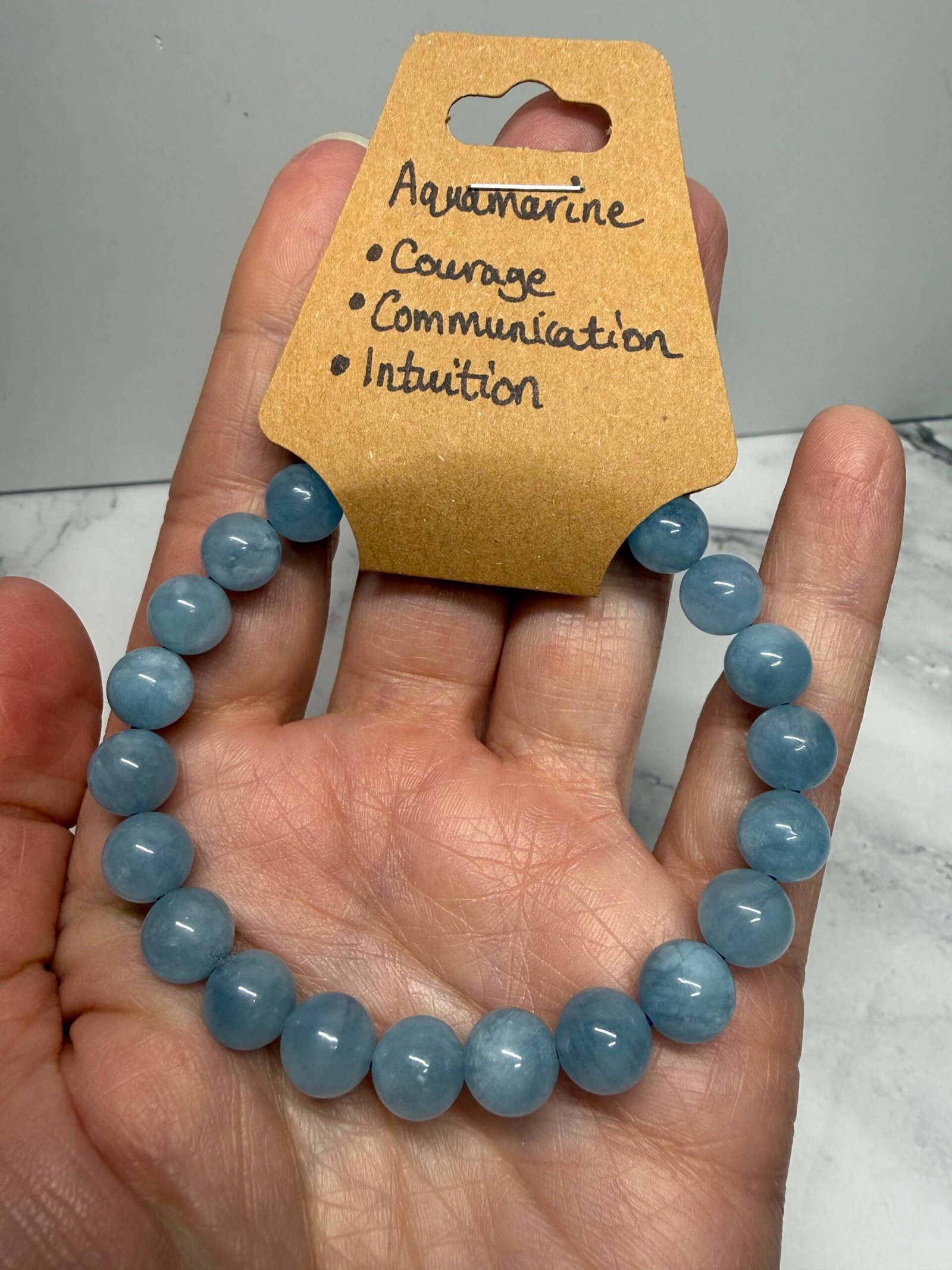 Aquamarine Bead Bracelet - Image 4