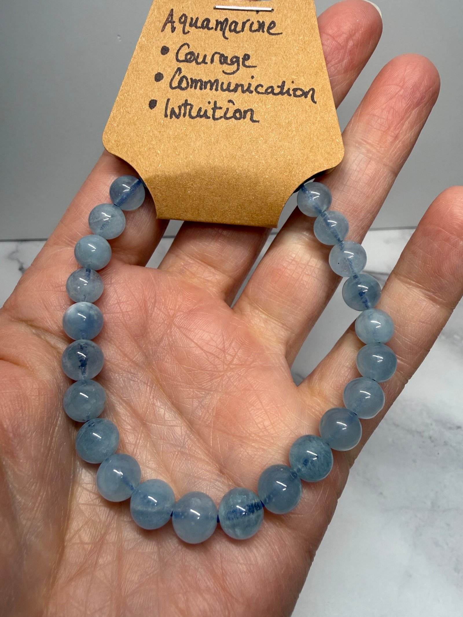 Aquamarine Bead Bracelet - Image 3