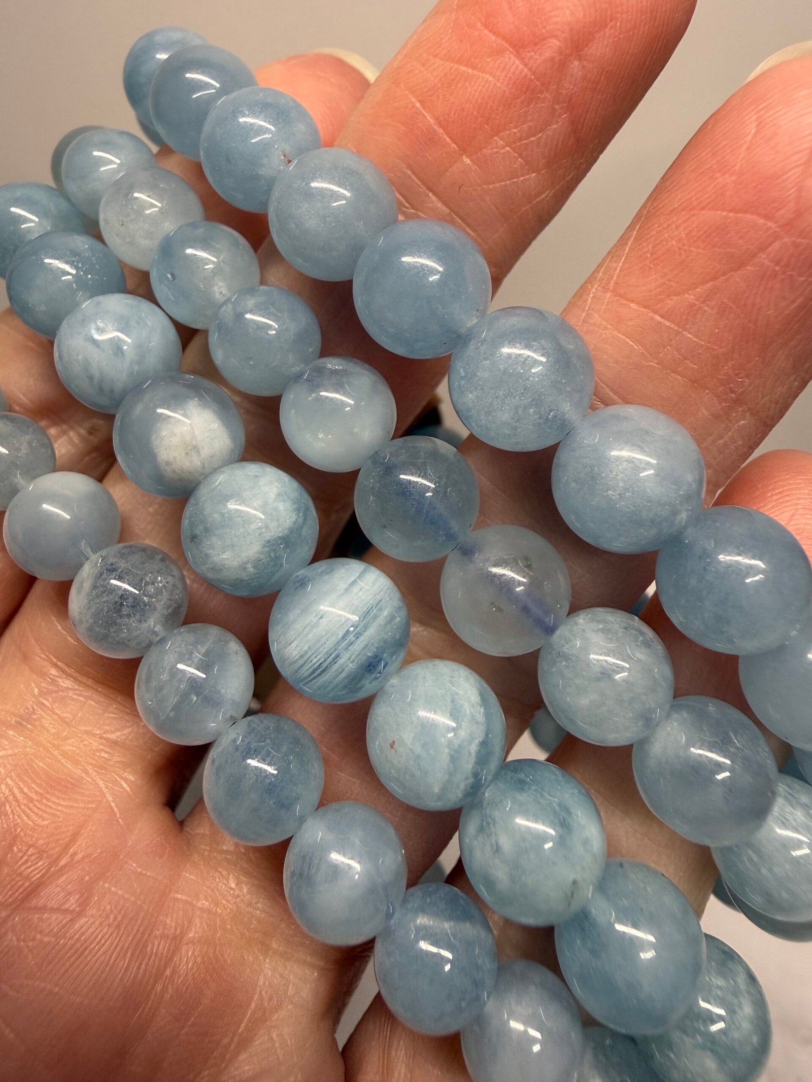 Aquamarine Bead Bracelet