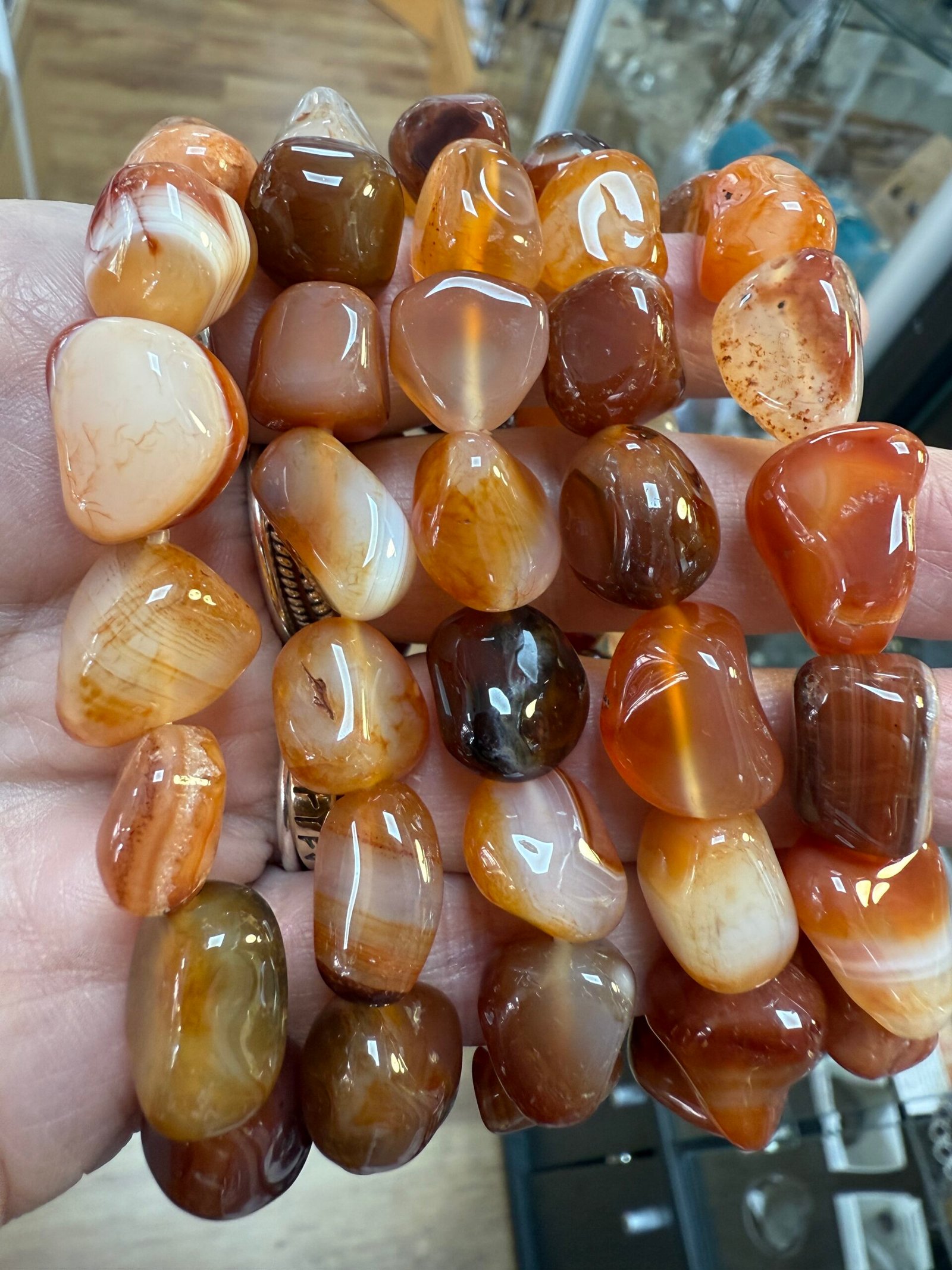 Carnelian Tumble Stone Bracelet