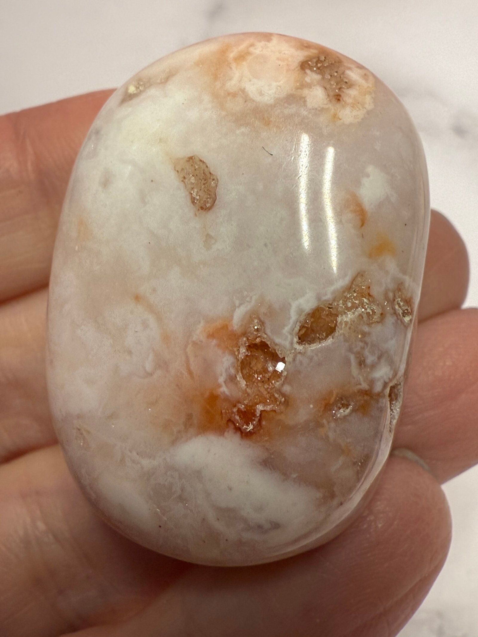 Extra Large Indonesian Pink Carnelian Tumble Stone - Image 4