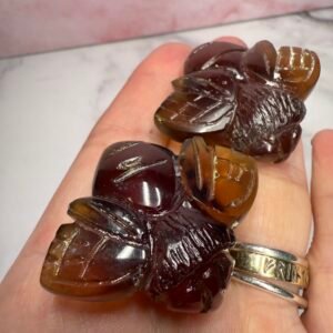 Indonesian Blue Amber Bee Carving