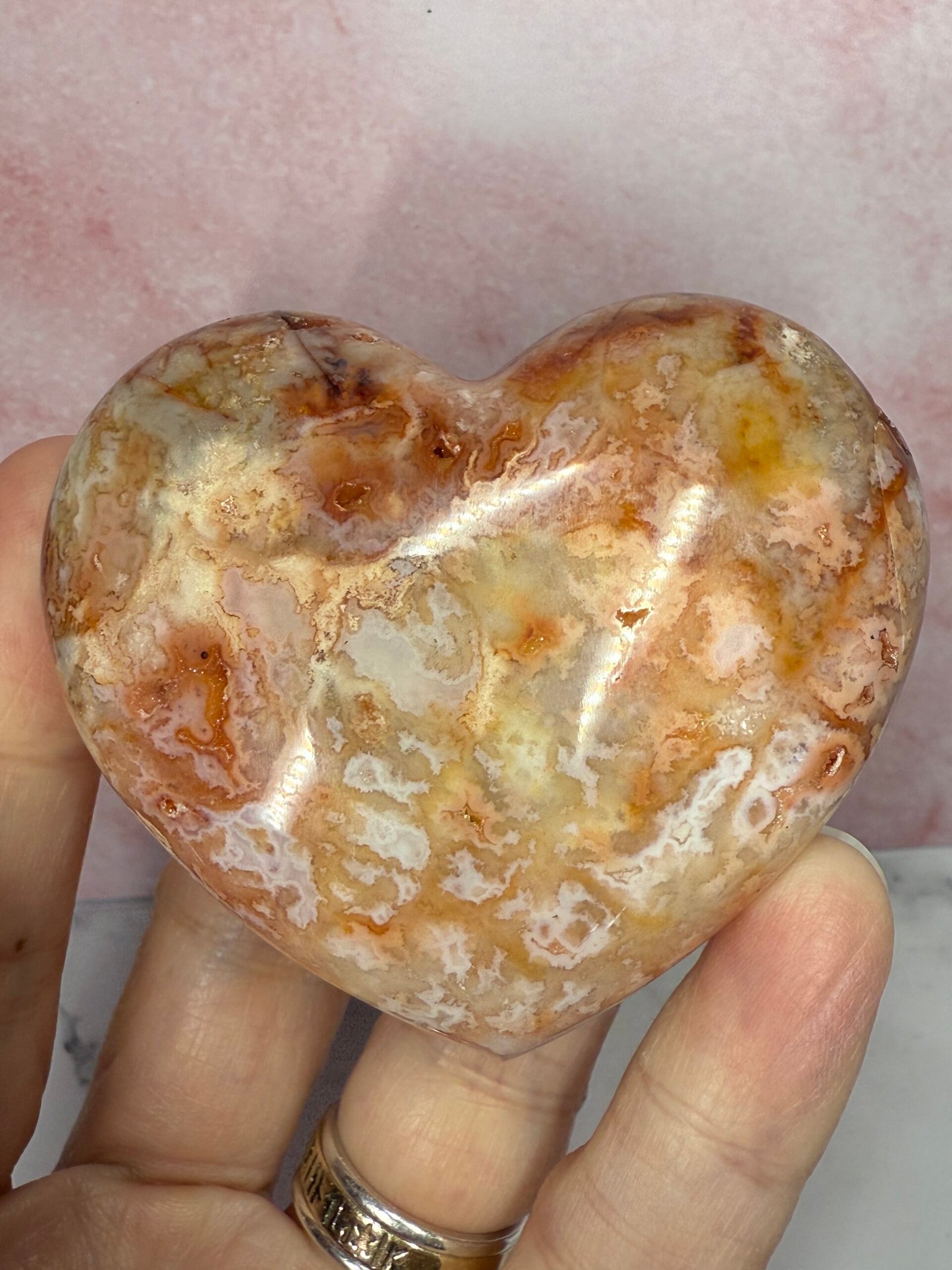 Pink Carnelian Heart