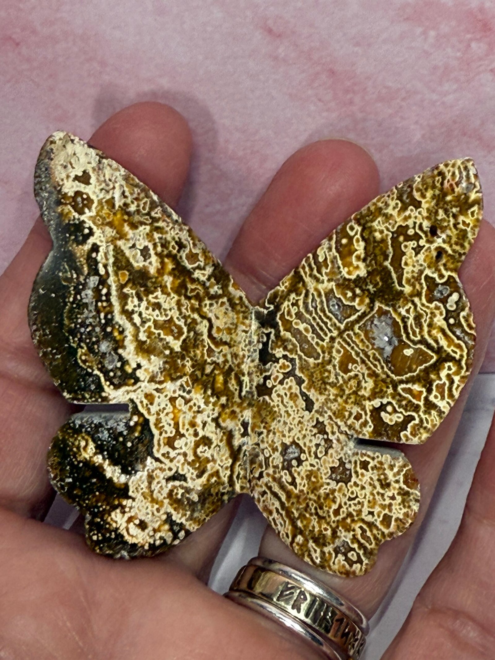 Indonesian Orbicular Jasper 3D Butterfly