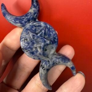 Sodalite Triple Moon Carving