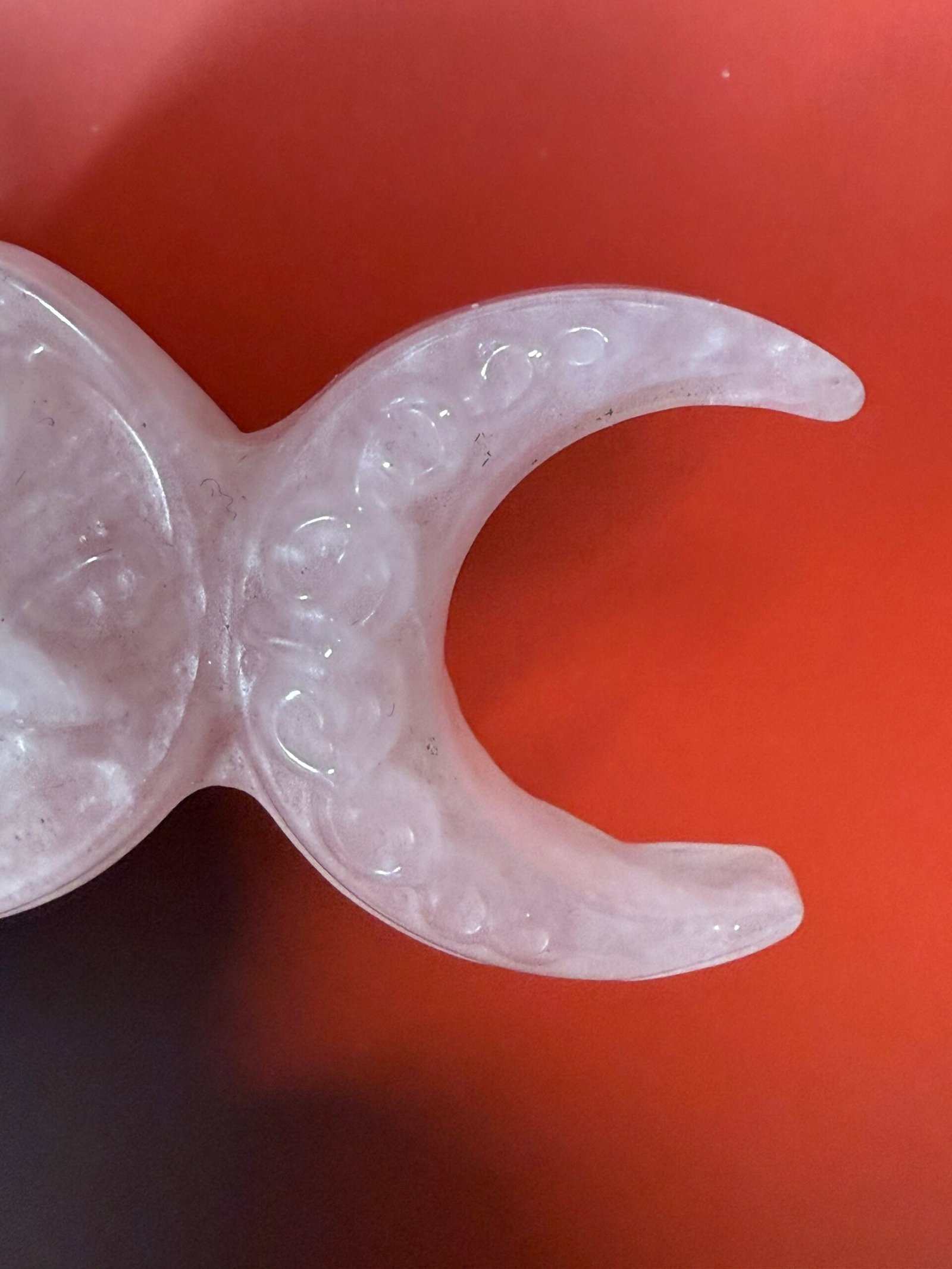 Rose Quartz Triple Moon Carving - Image 5