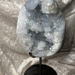 Large Celestite Egg on Custom Stand