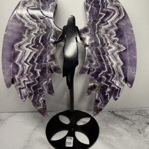 Chevron Amethyst (dream amethyst) Angel Wings on Custom Stand