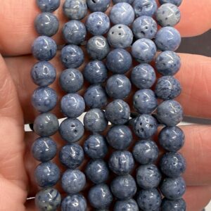 Blue Coral Bead Bracelet