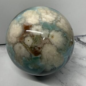 Blue Green Flower Agate Sphere