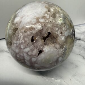 Blue Green Flower Agate Sphere