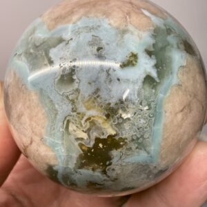 Blue Green Flower Agate Sphere