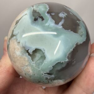 Blue Green Flower Agate Sphere