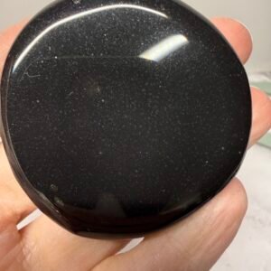Black Onyx Flat Palm Stone