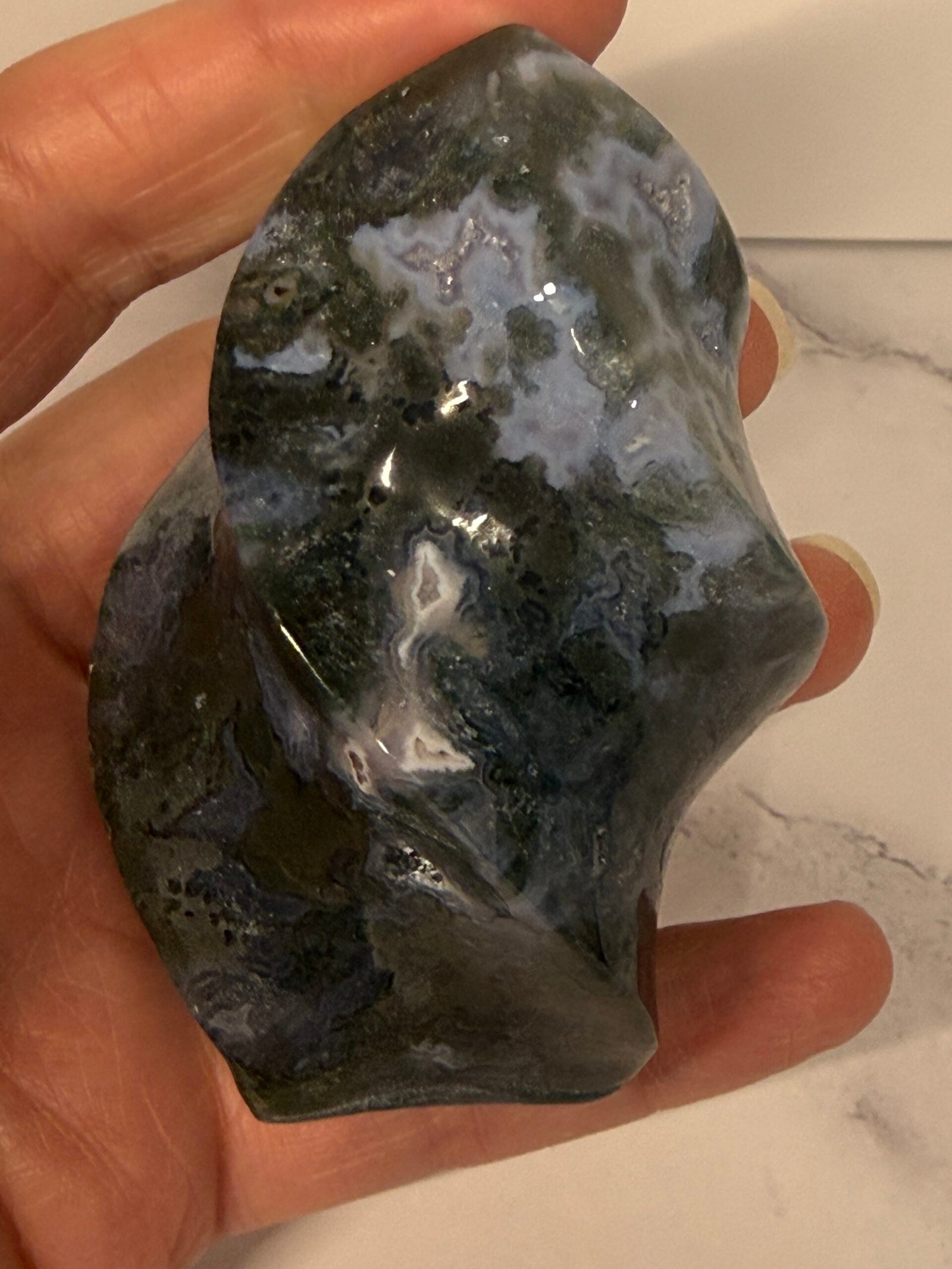 Moss Agate Freeform Flame - Image 5