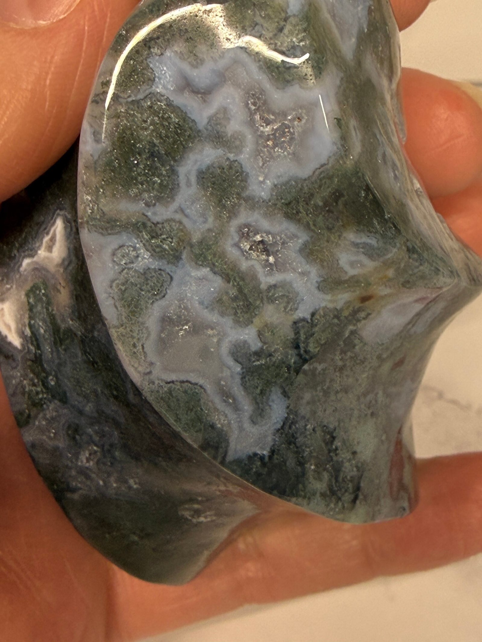 Moss Agate Freeform Flame - Image 7