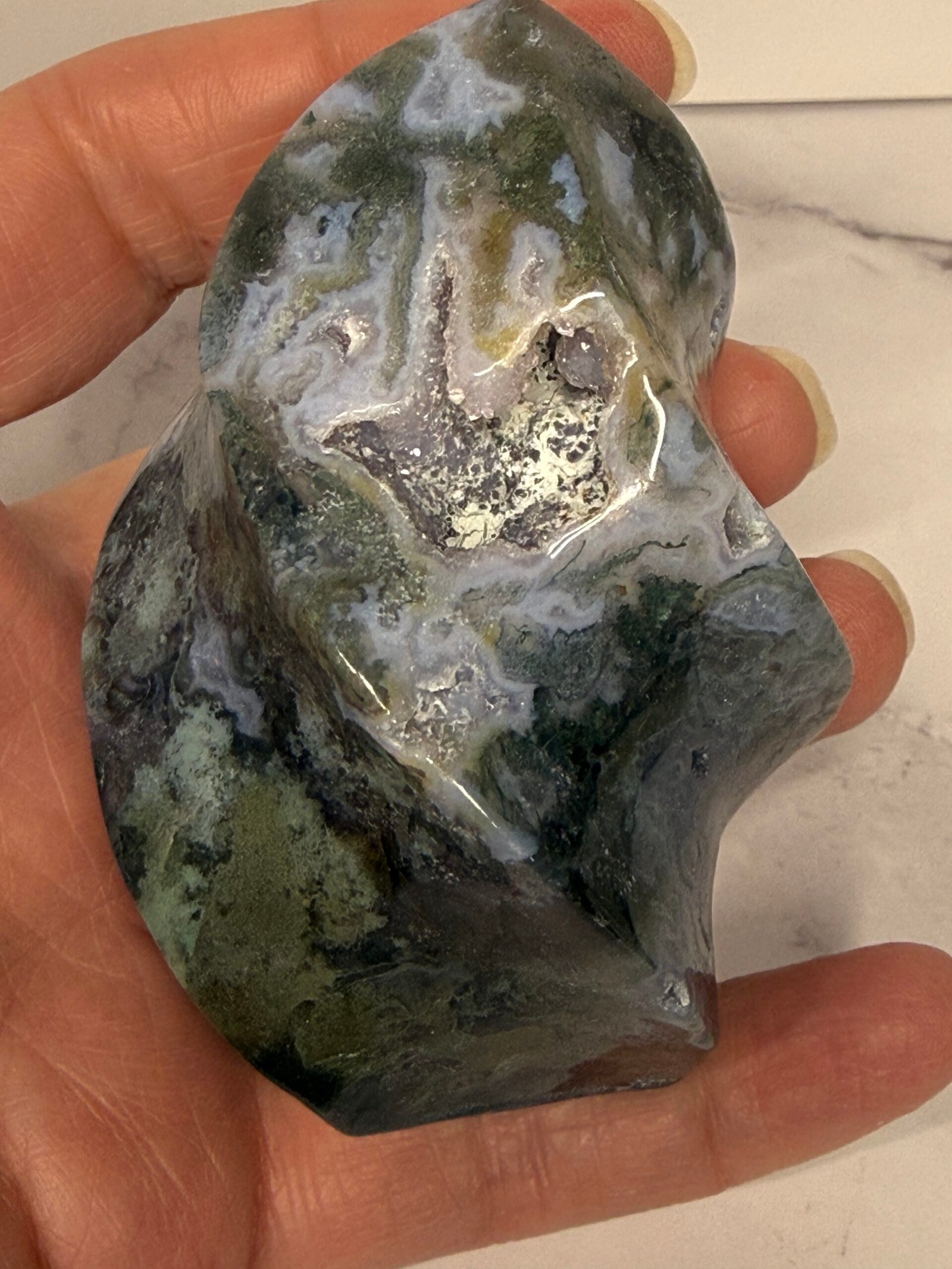 Moss Agate Freeform Flame