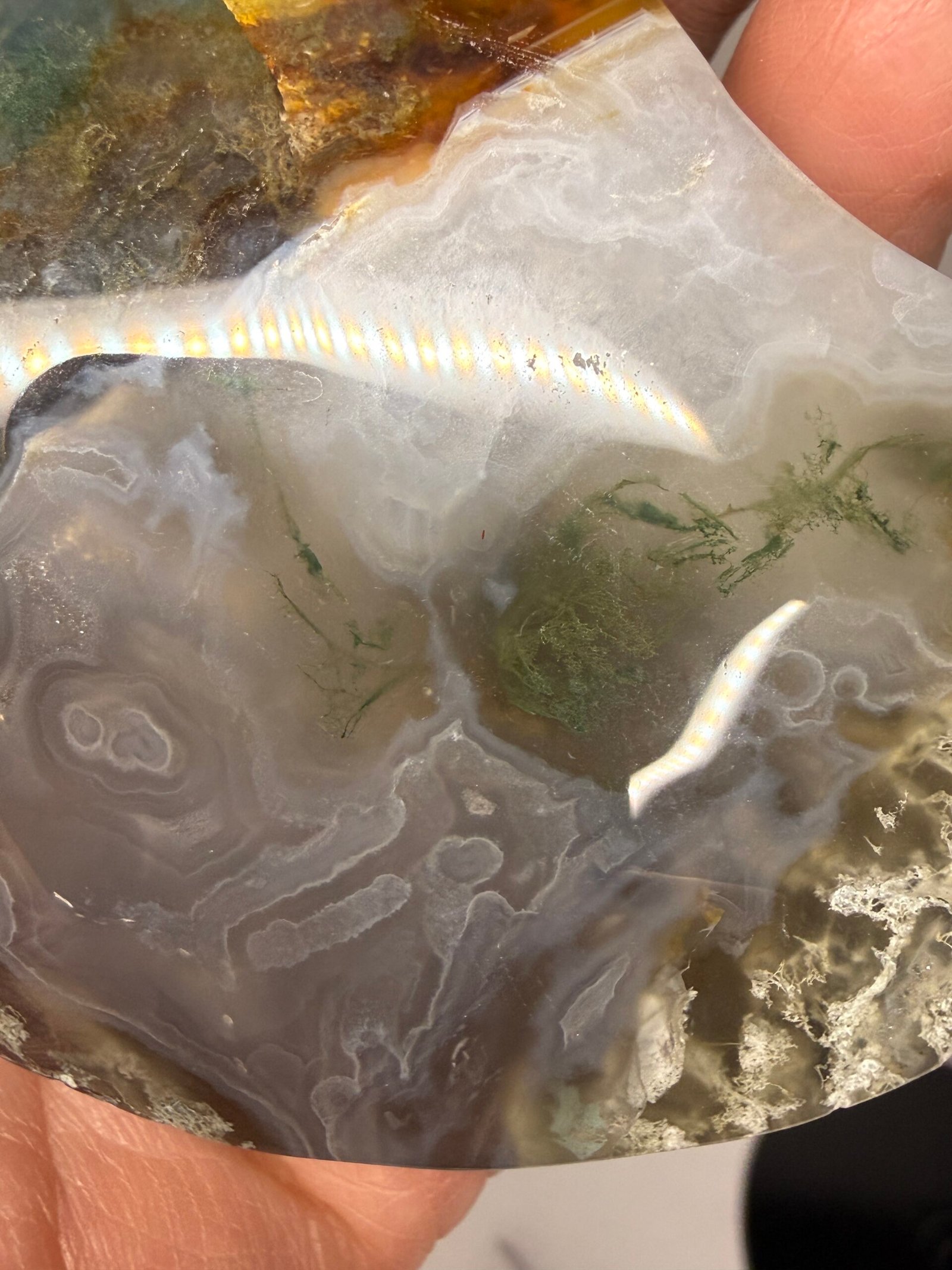 Moss Agate Moon on Custom Stand - Image 8