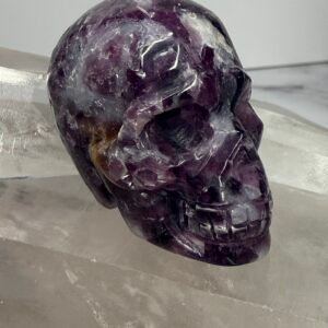 Gemmy Lepidolite Skull