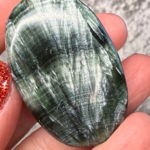 Seraphinite Palm Stone