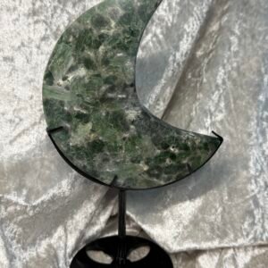 Diopside Moon on Custom Stand
