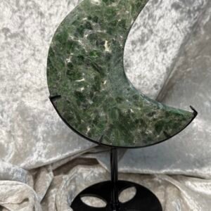 Diopside Moon on Custom Stand
