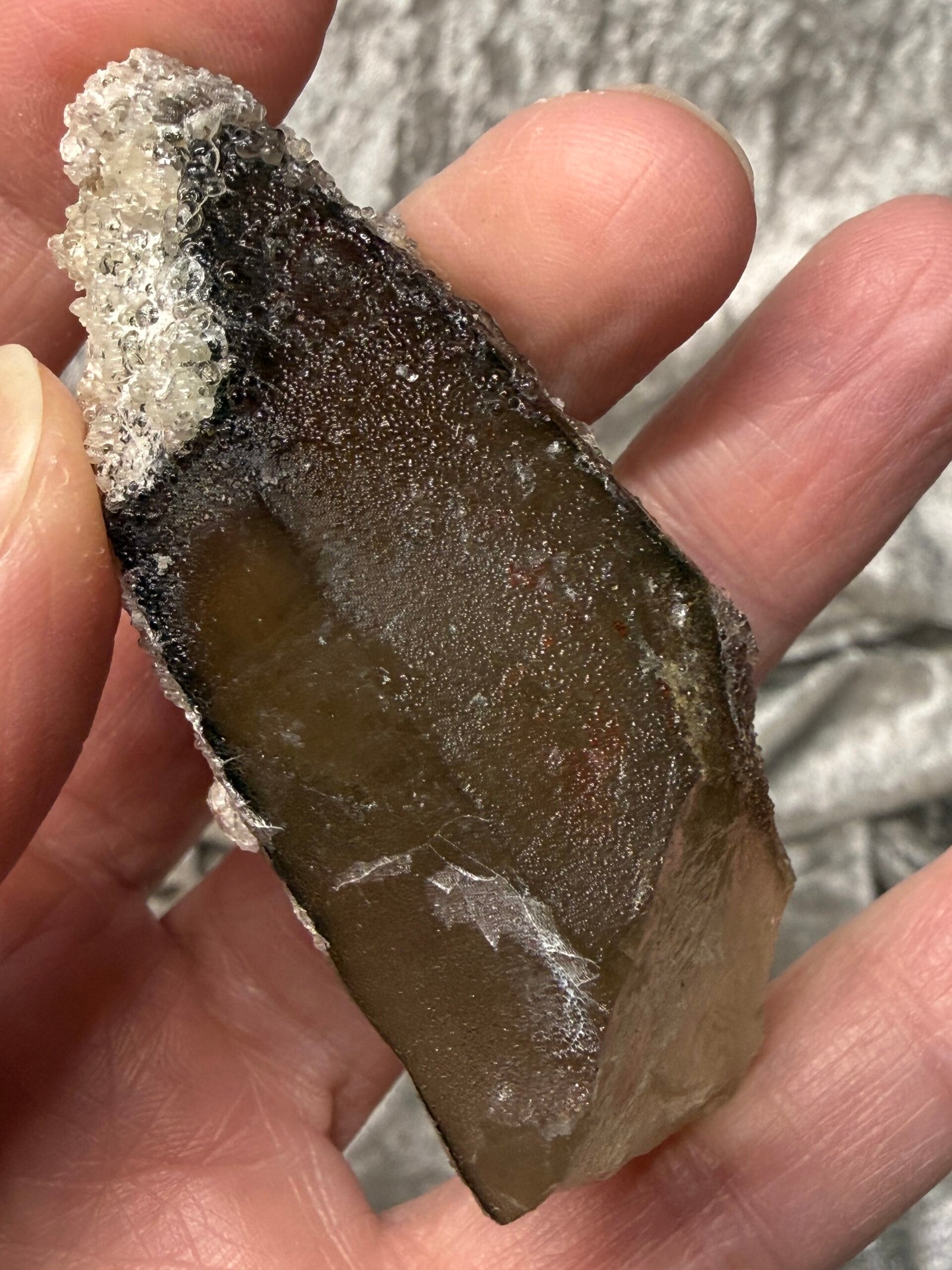 Namibian Smoky Quartz with Hyalite Opal - Image 4