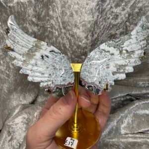 Ocean Jasper Angel Wings on Stand