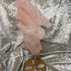 Rose Quartz Dragon on Custom Stand