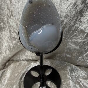 Druse Agate Egg on Custom Stand