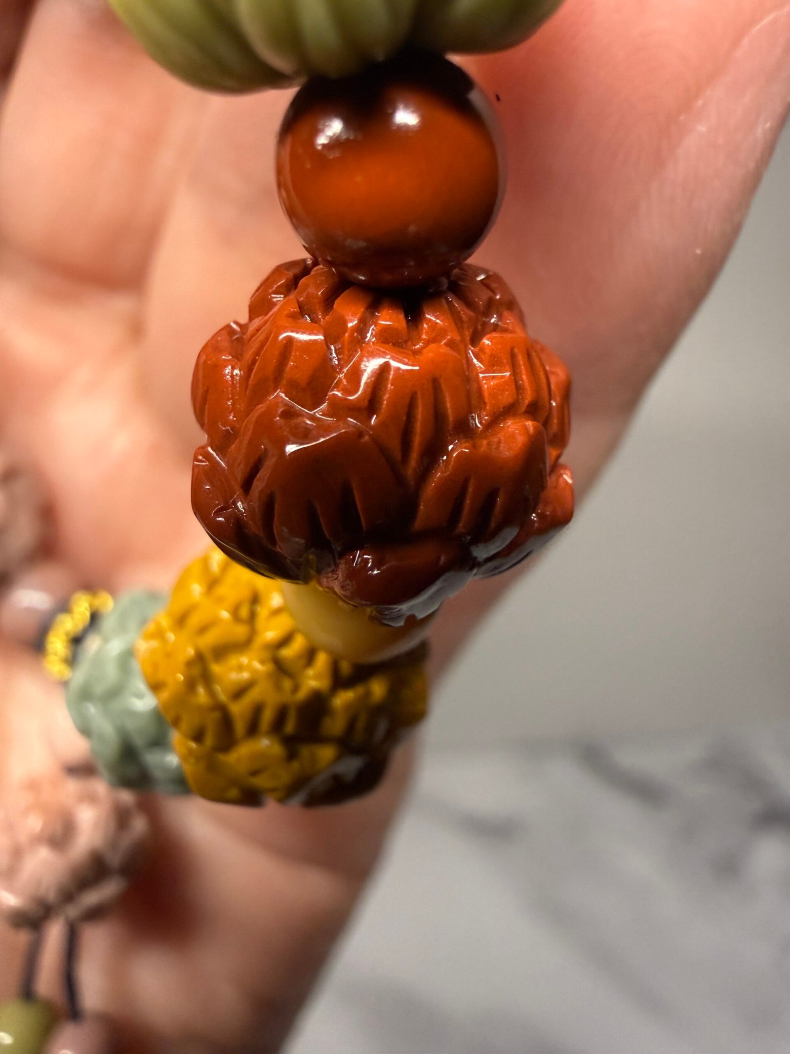 Alashan Agate Lotus Flower Bracelet - Image 4