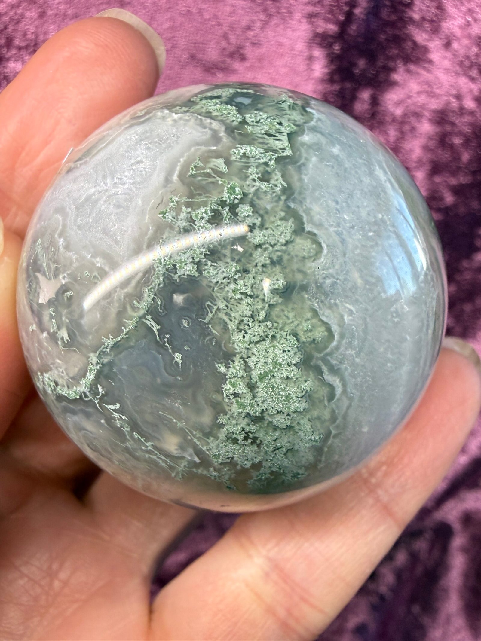 Moss Agate Sphere - Image 4