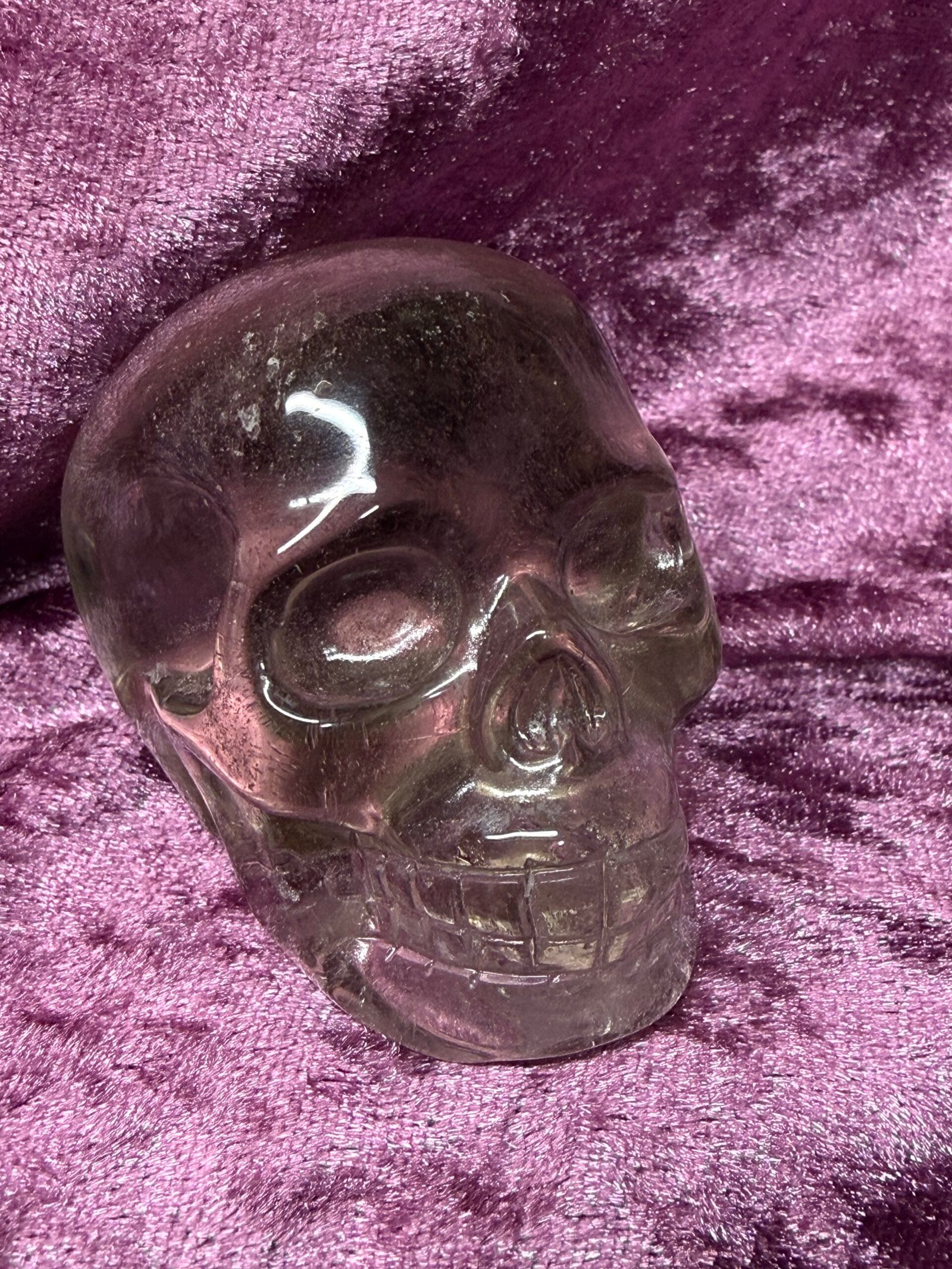 Clear Quartz Skull Carving