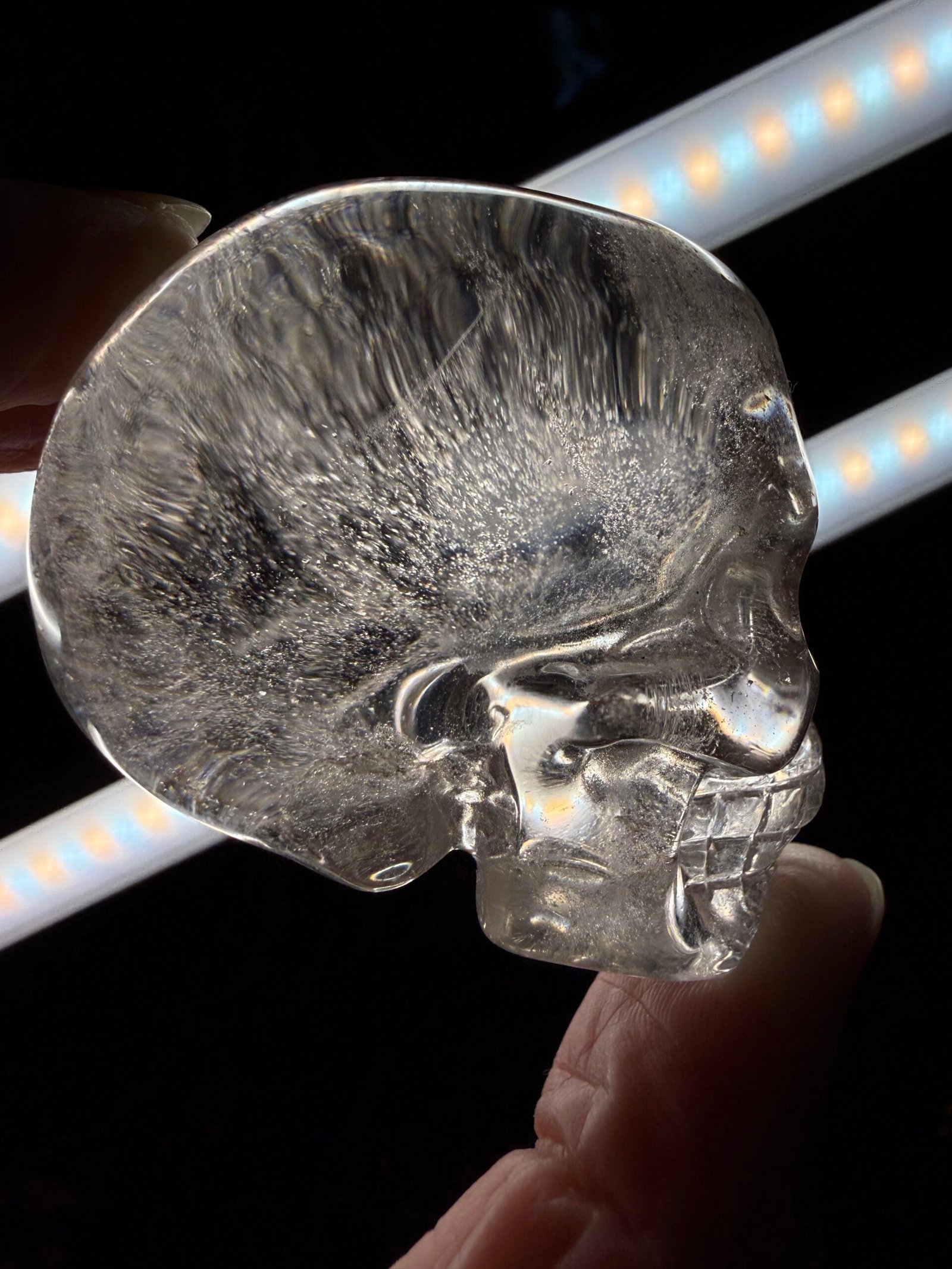 Clear Quartz Skull Carving - Image 8