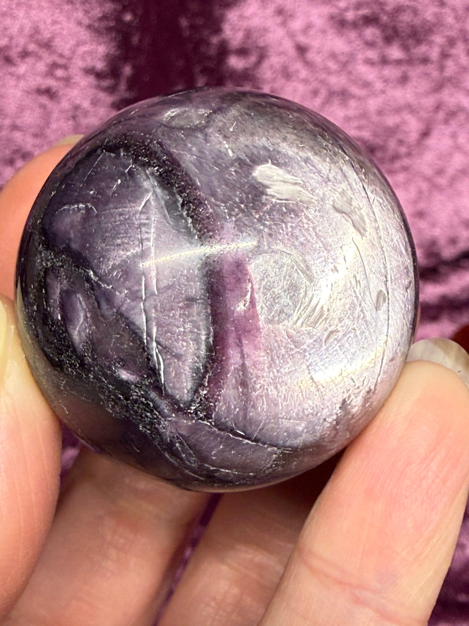Gemmy Lepidolite Sphere