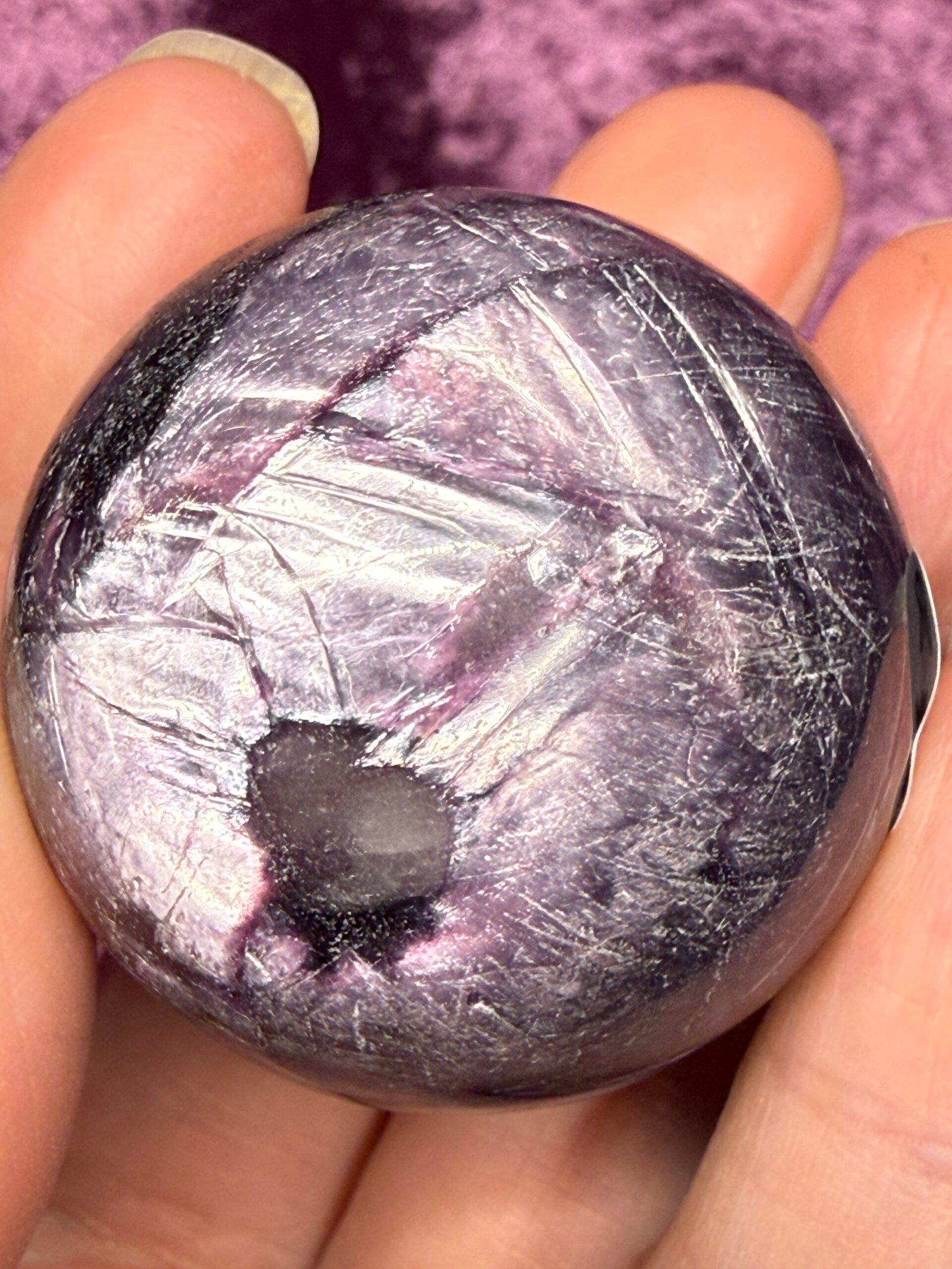 Gemmy Lepidolite Sphere - Image 6