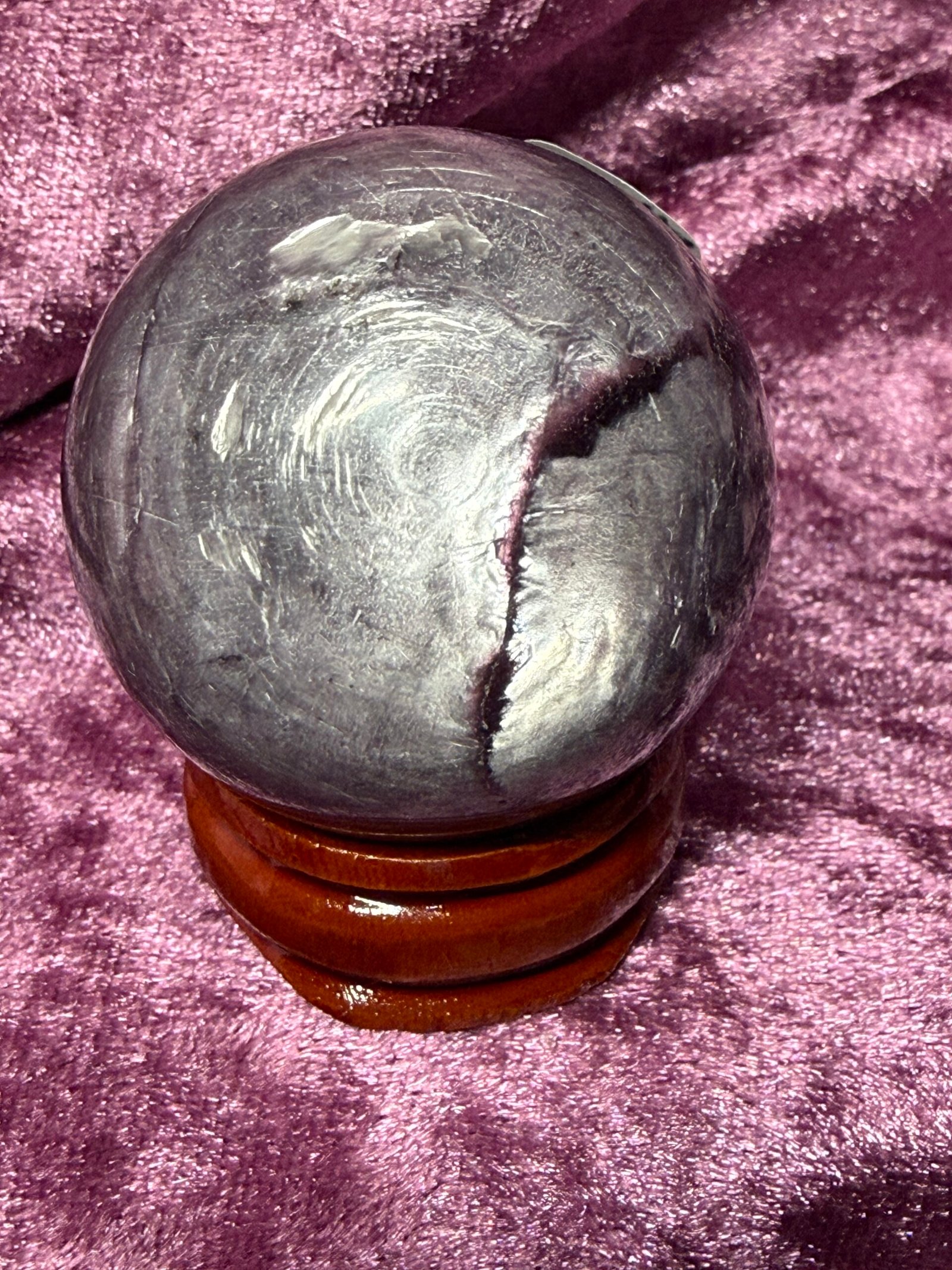 Gemmy Lepidolite Sphere - Image 2