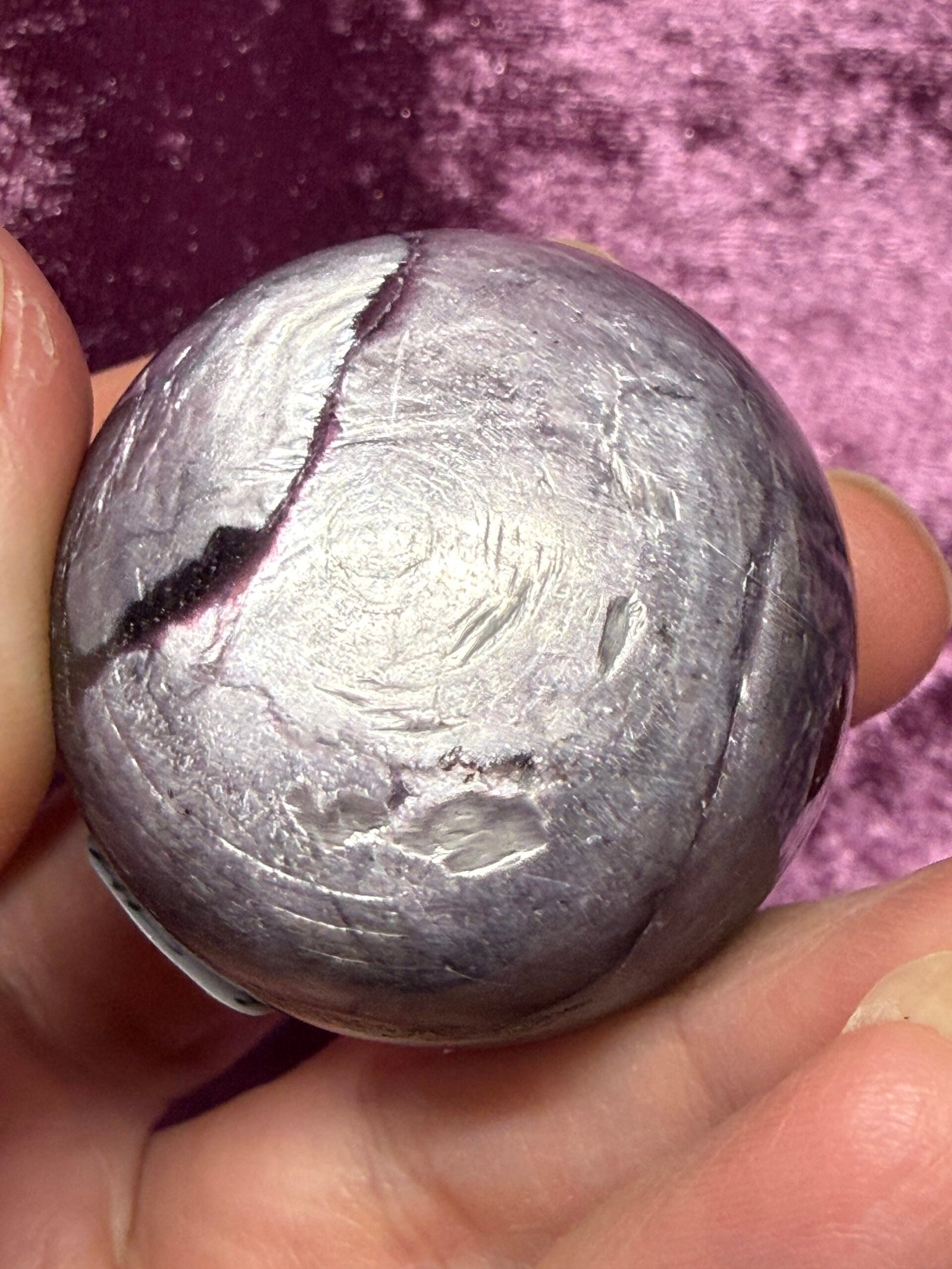 Gemmy Lepidolite Sphere - Image 7