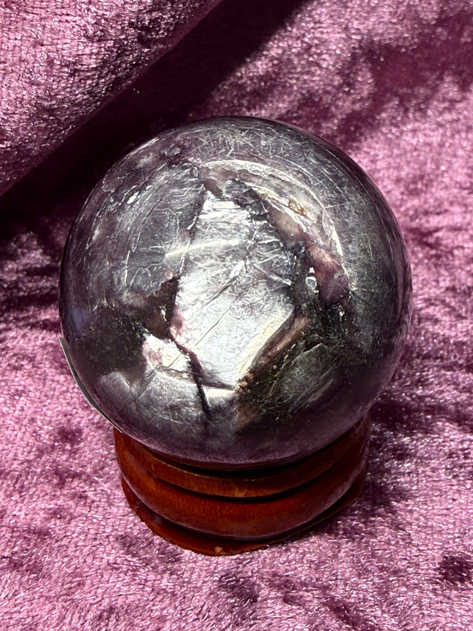 Gemmy Lepidolite Sphere - Image 3