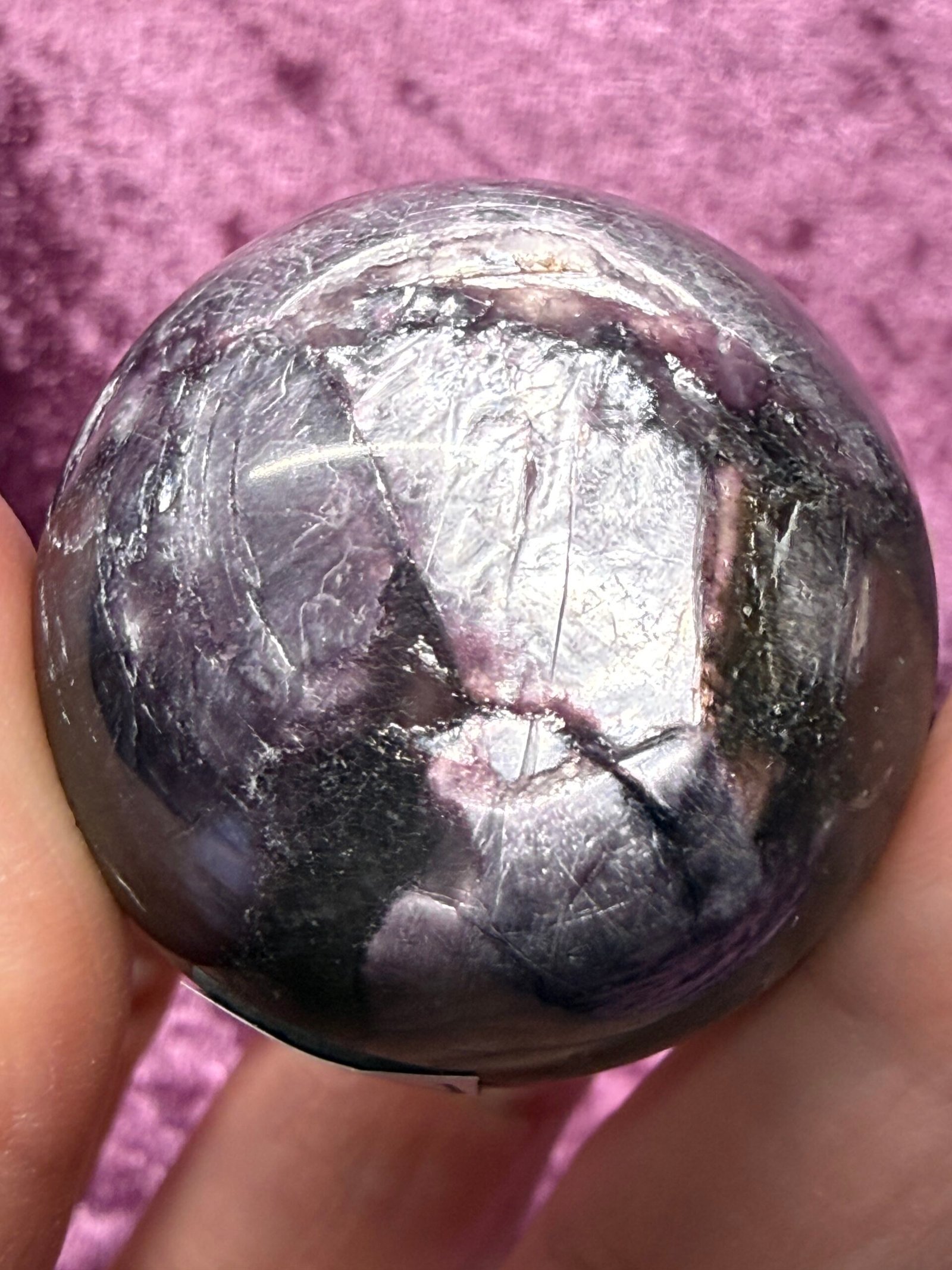 Gemmy Lepidolite Sphere - Image 7