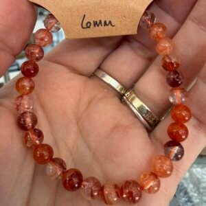 Fire Quartz 6mm Bead Bracelet