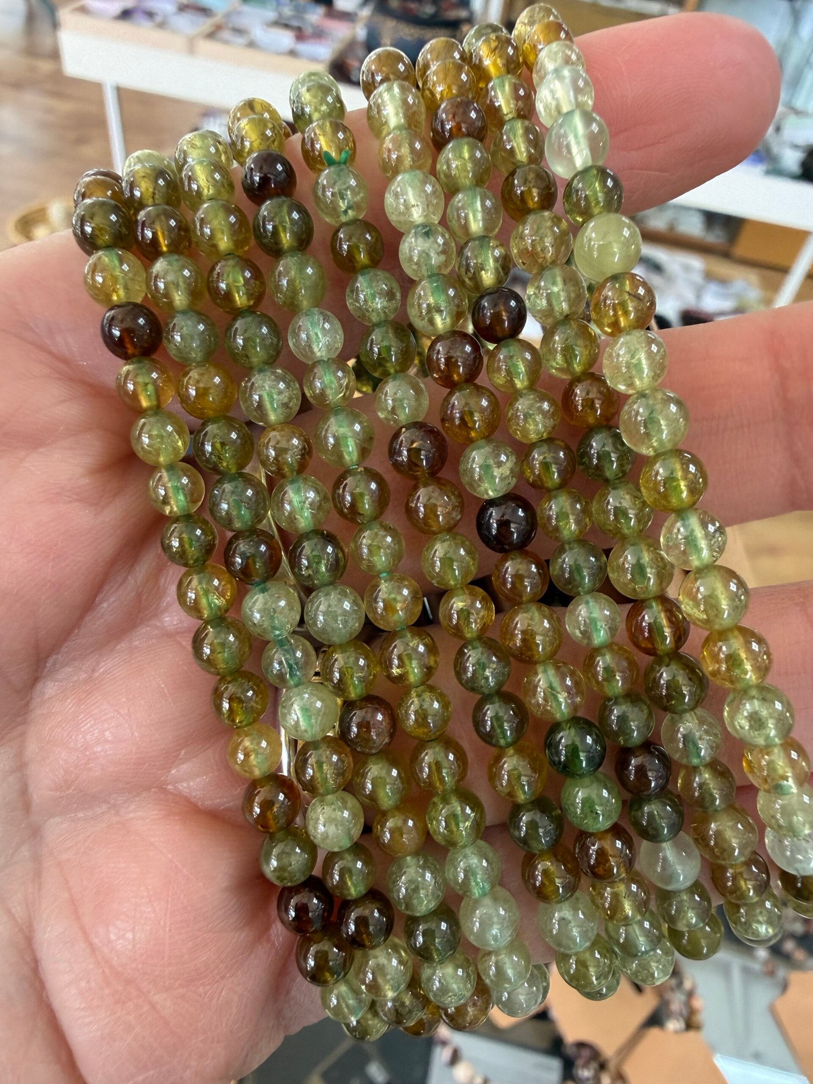 Green Garnet Bead Bracelet - Image 2