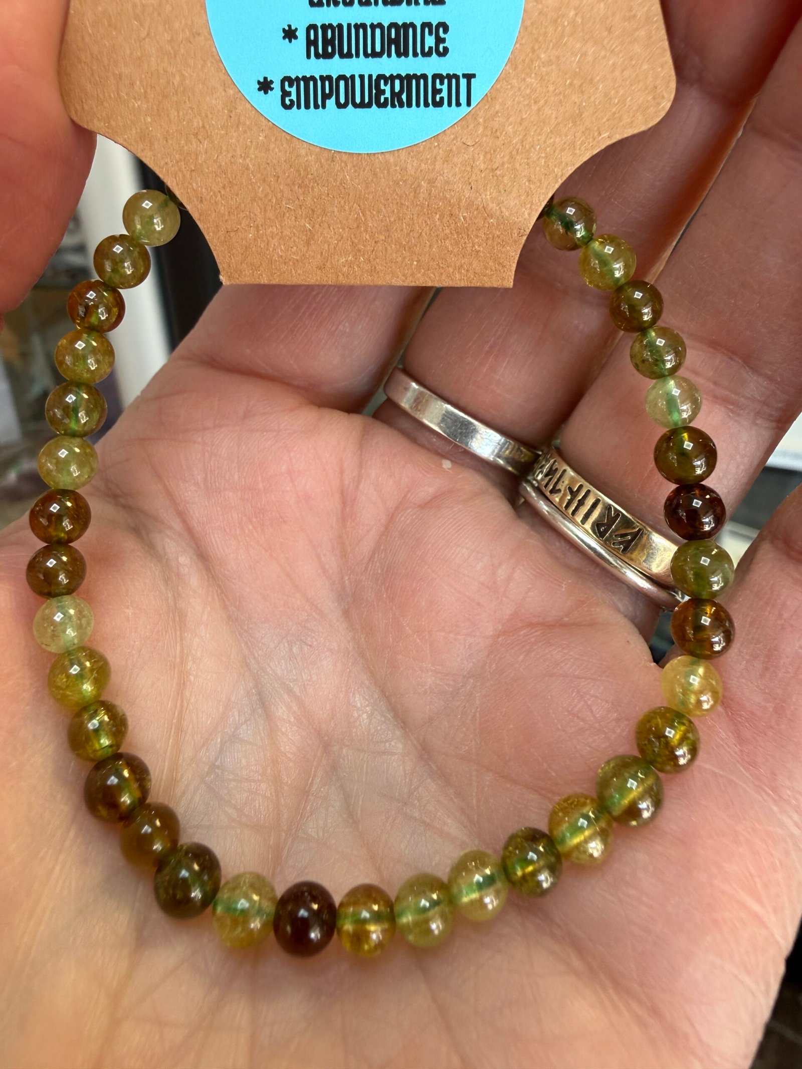 Green Garnet Bead Bracelet - Image 4