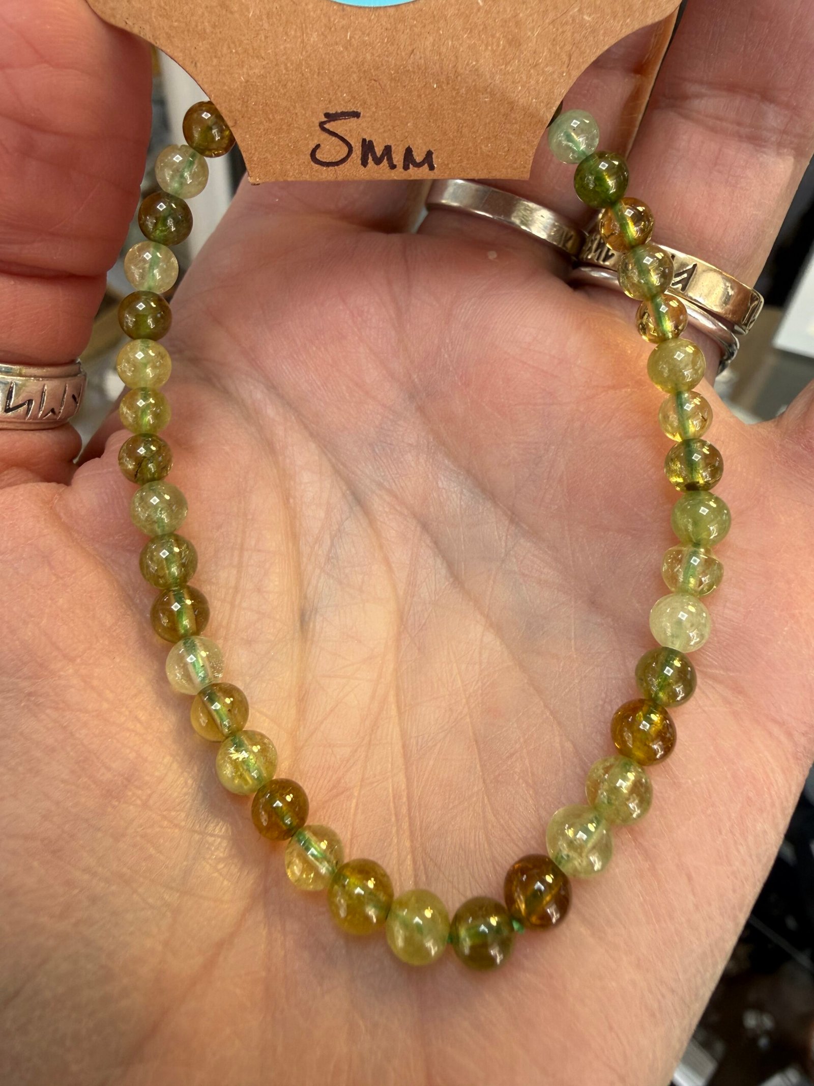 Green Garnet Bead Bracelet