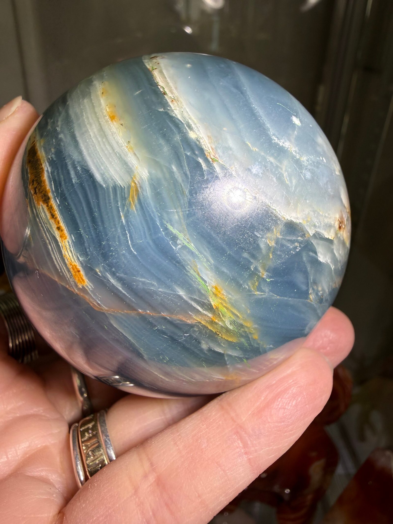 Lemurian Aquatine Calcite Sphere - Image 6