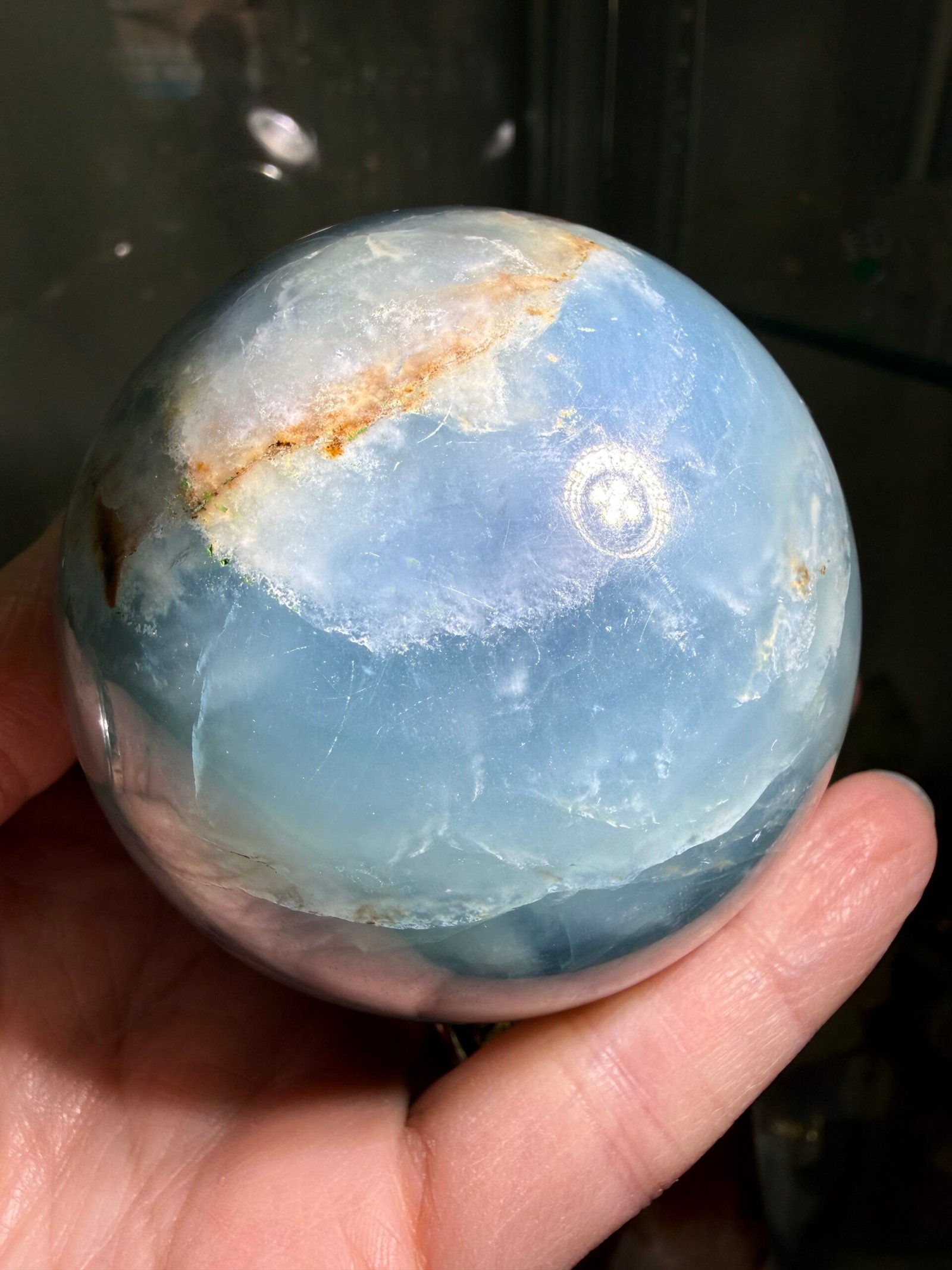 Lemurian Aquatine Calcite Sphere - Image 8