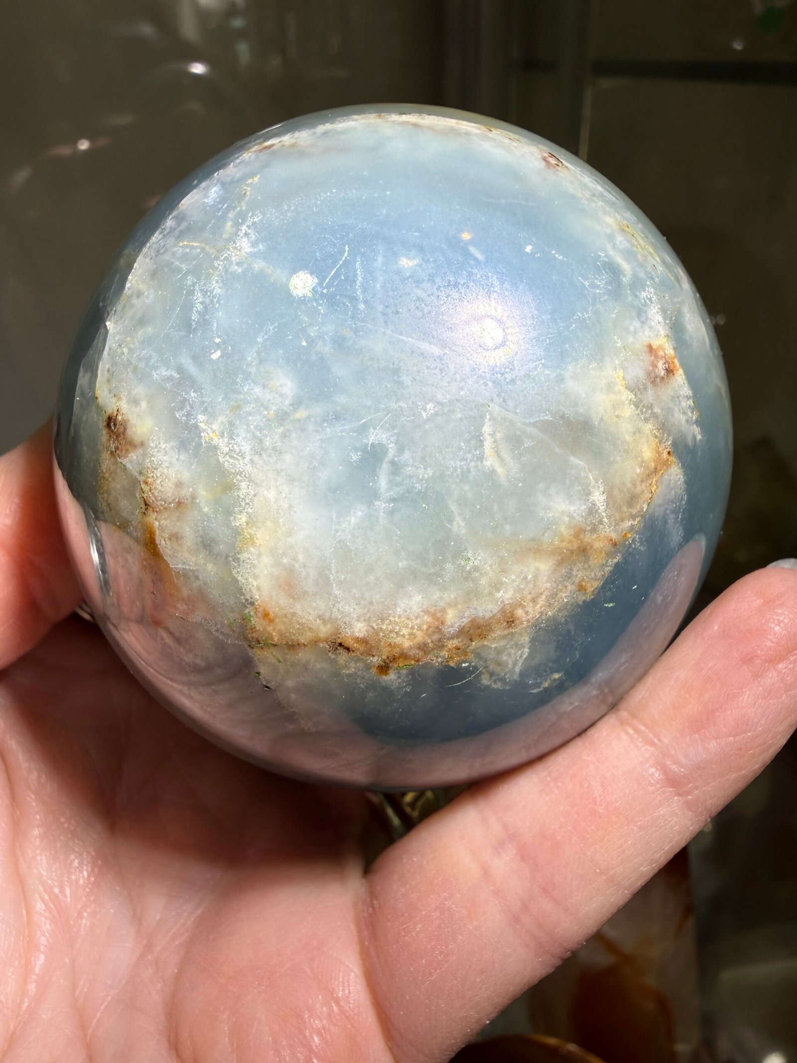 Lemurian Aquatine Calcite Sphere - Image 9